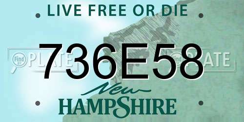 736E58 New Hampshire License Plate