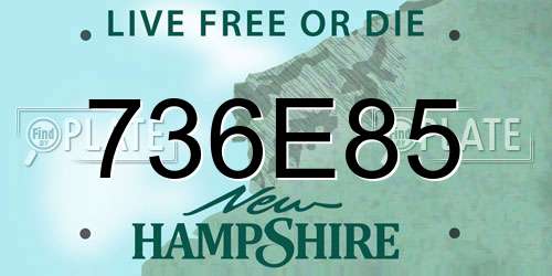 736E85 New Hampshire License Plate