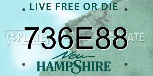 736E88 New Hampshire License Plate