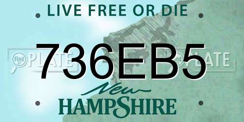 736EB5 New Hampshire License Plate