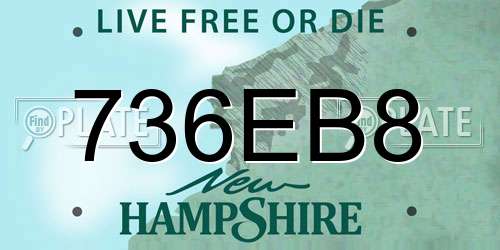 736EB8 New Hampshire License Plate