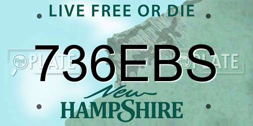 736EBS New Hampshire License Plate