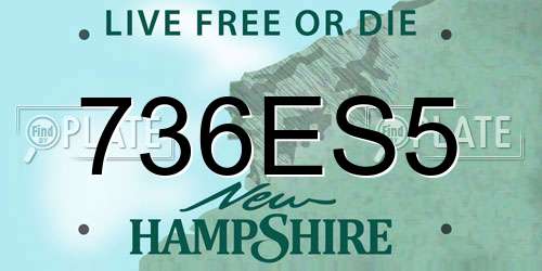 736ES5 New Hampshire License Plate