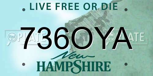 736OYA New Hampshire License Plate