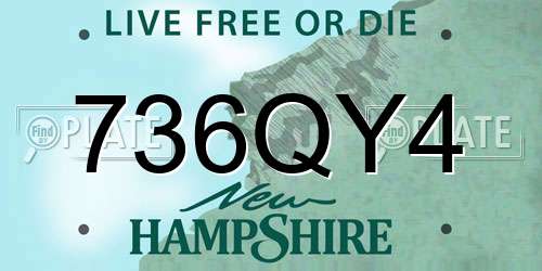 736QY4 New Hampshire License Plate