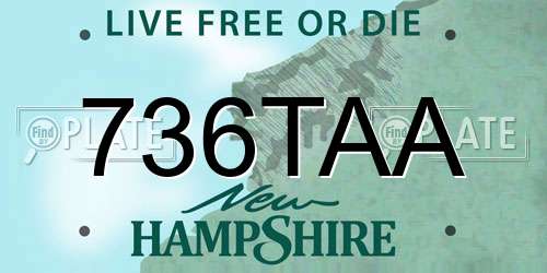 736TAA New Hampshire License Plate