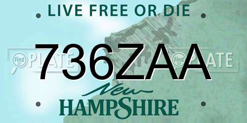 736ZAA New Hampshire License Plate