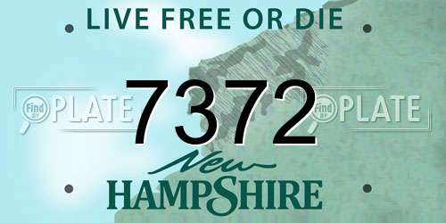 7372 New Hampshire License Plate