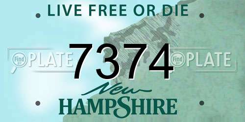 7374 New Hampshire License Plate