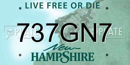 737GN7 New Hampshire License Plate