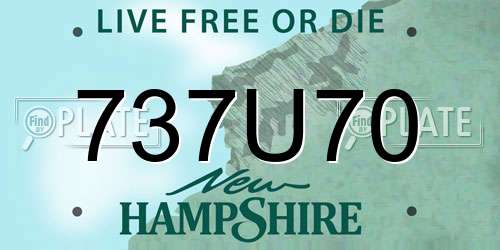 737U70 New Hampshire License Plate