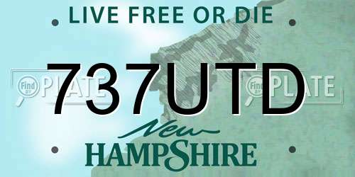 737UTD New Hampshire License Plate