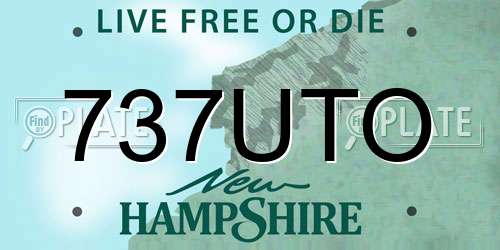 737UTO New Hampshire License Plate
