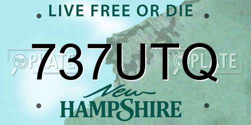 737UTQ New Hampshire License Plate