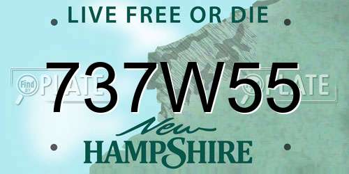 737W55 New Hampshire License Plate