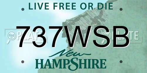 737WSB New Hampshire License Plate