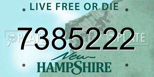 7385222 New Hampshire License Plate