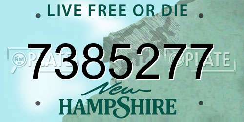 7385277 New Hampshire License Plate