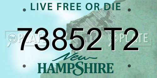 73852T2 New Hampshire License Plate