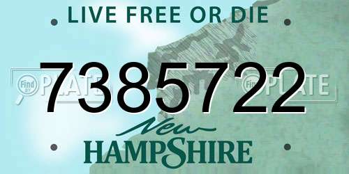 7385722 New Hampshire License Plate