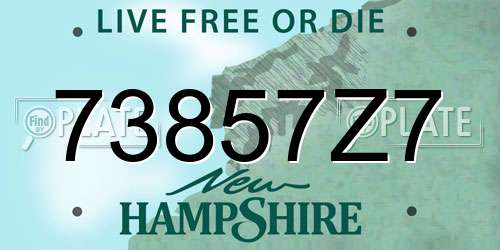 73857Z7 New Hampshire License Plate