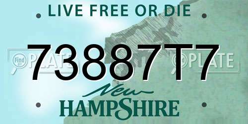 73887T7 New Hampshire License Plate