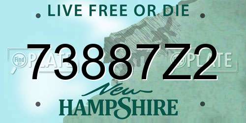 73887Z2 New Hampshire License Plate