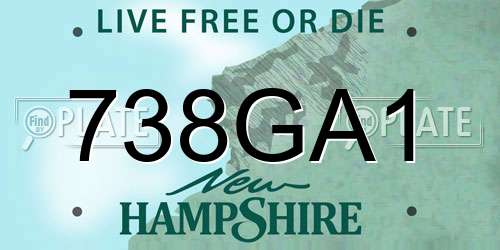 738GA1 New Hampshire License Plate