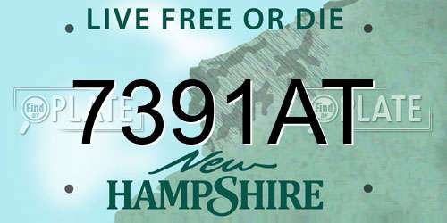 7391AT New Hampshire License Plate