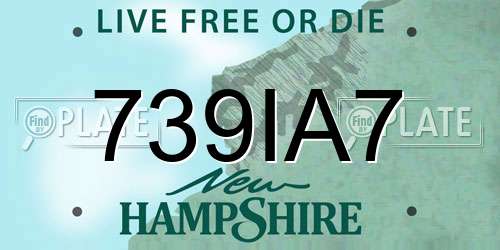 739IA7 New Hampshire License Plate