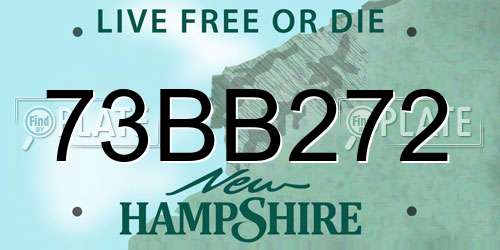73BB272 New Hampshire License Plate