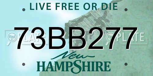 73BB277 New Hampshire License Plate
