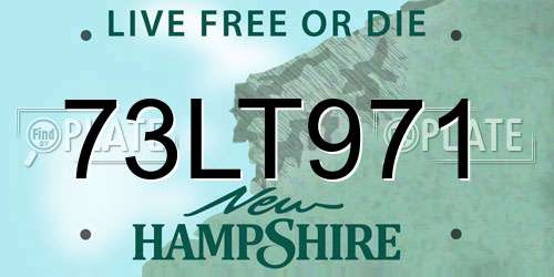 73LT971 New Hampshire License Plate