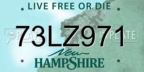 73LZ971 New Hampshire License Plate