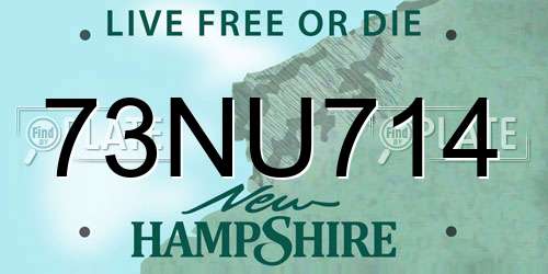 73NU714 New Hampshire License Plate