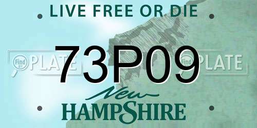 73P09 New Hampshire License Plate