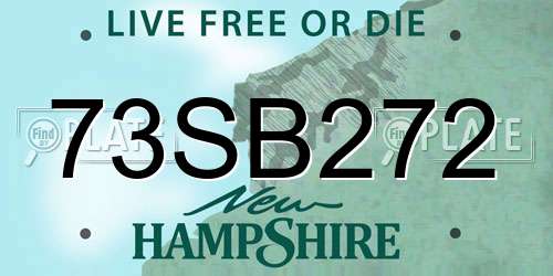 73SB272 New Hampshire License Plate