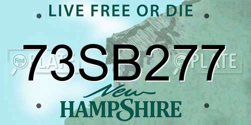73SB277 New Hampshire License Plate