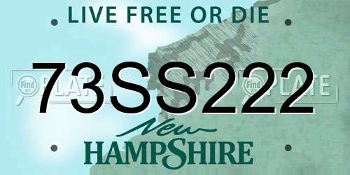 73SS222 New Hampshire License Plate