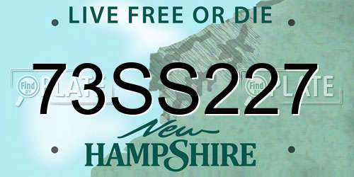 73SS227 New Hampshire License Plate
