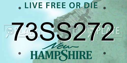 73SS272 New Hampshire License Plate