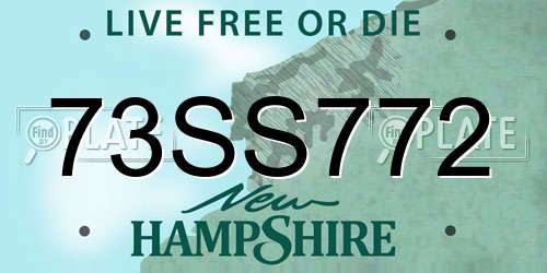 73SS772 New Hampshire License Plate