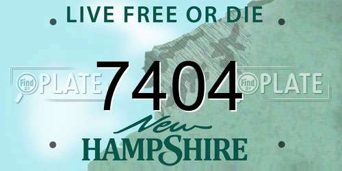 7404 New Hampshire License Plate
