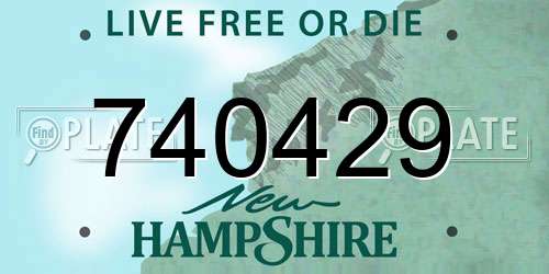 740429 New Hampshire License Plate