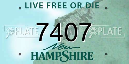 7407 New Hampshire License Plate