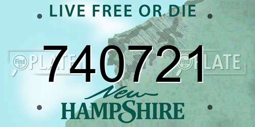 740721 New Hampshire License Plate