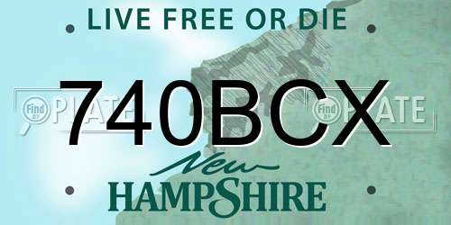 740BCX New Hampshire License Plate