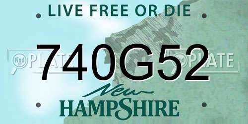 740G52 New Hampshire License Plate