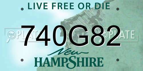 740G82 New Hampshire License Plate