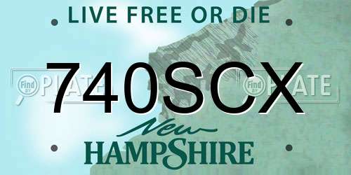 740SCX New Hampshire License Plate
